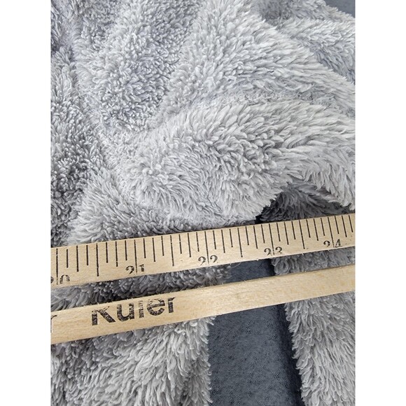 LL Bean Sherpa Fleece Jacket Womens XL Gray Full Zip Suede Trim Pockets Lined - Picture 12 of 14